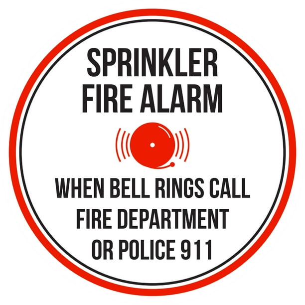Sprinkler Fire Alarm When Bell Rings Call Fire Dept Or Police 911 Red