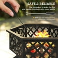 thumbnail image 5 of 28" Outdoor Fire Pit with Grill Hexagon Fireplace Wood Burning Firepit with Cooking Grate, Fire Poker, Spark Screen Lid, 5 of 6