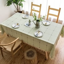 AUQ 55 × 87 in Wipeable Tablecloths,Non-Slip Table Cover, Linen Tablecloth
