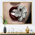 thumbnail image 2 of Designart 'Detail Of Sexy Red Girl Lips' Modern Framed Canvas Wall Art Print, 2 of 5