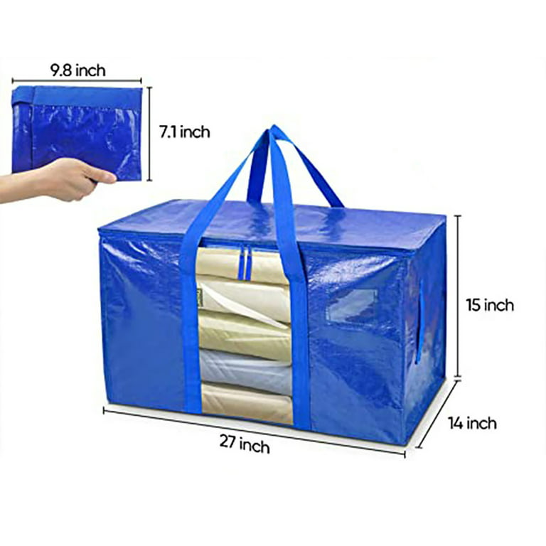 Koaiezne Oversized Moving Bag with Zipper and Carry Handle Heavy Duty Storage Bag for Space Saving Storage Bins with Lids and Wheels Under Bed Shoe