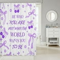 thumbnail image 2 of Purple Bowknot Kids Shower Curtains,Cherry Tropical Fruit Stars Daisy Cute Bathroom Curtains for Girls Women,Bow Tie Cartoon Princess Romantic Waterproof Curtains,12 Hooks Suits,72" W x 84" L, 2 of 5