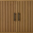 thumbnail image 5 of Best Choice Products 2-Door Slatted   Storage Cabinet, Accent Furniture w/ Non-Scratch Foot Pads - Brown, 5 of 9
