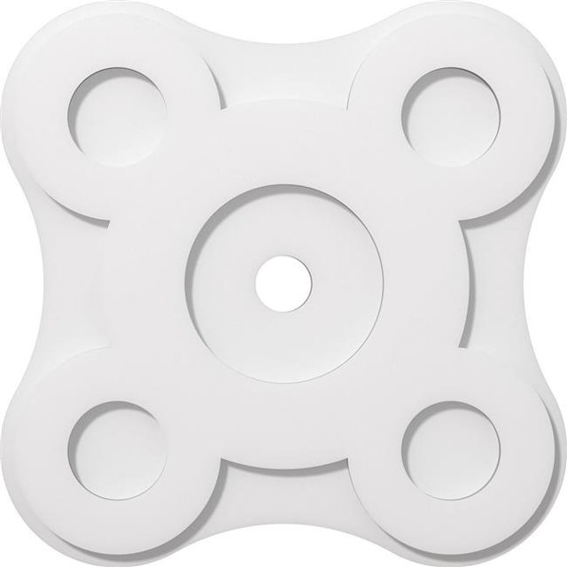 Ekena Millwork CMP20LA-02000 20 Po OD x 2 Po ID Carré Luna Architectural Grade PVC Contemporain Plafond Médaillon