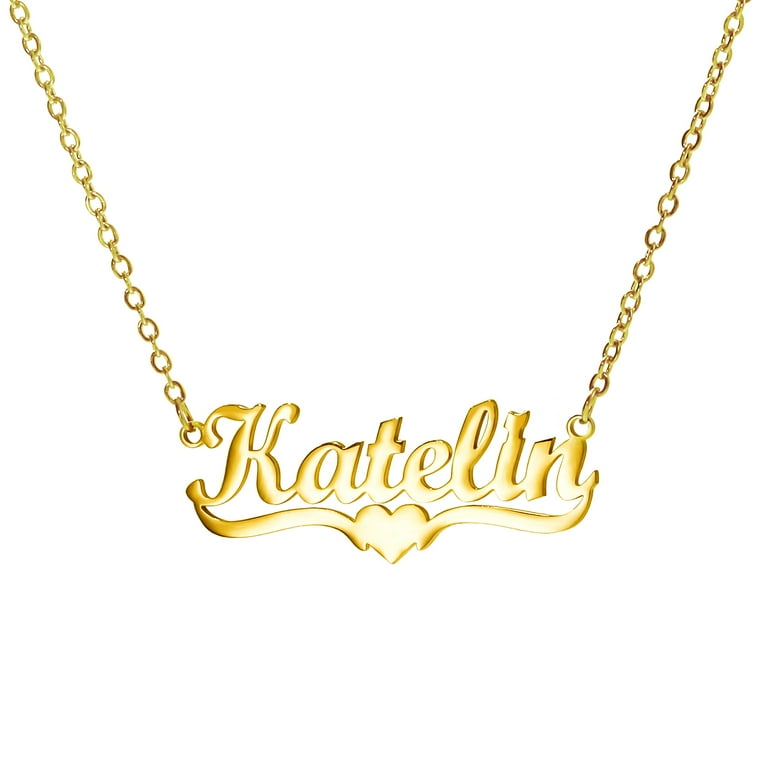 Personalized Name Necklace Custom Name Necklace Stainless Steel Jewelry Custom Heart Necklace Women Customized Gift for Her