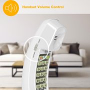 AT&T 210 Corded Trimline Phone with Speed Dial and Memory Buttons, White