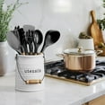 thumbnail image 3 of Barnyard Designs Ceramic Farmhouse Kitchen Utensil Holder for Countertop Decorative Large Kitchen Utensil Holder for Kitchen Counter Utensil Crock Spatula Holder 6"" White, 3 of 4