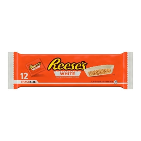 Reese's White Creme Snack Size Peanut Butter Cups Candy, Packs .55 oz, 12 Count