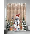 thumbnail image 5 of Fsddascl Christmas Shower Curtain Set - Long 72" x 84" Washable Bathtub Curtain with 12 Hooks, Snowman Animal Xmas Tree Snowflake Wooden Waterproof Fabric Stall Shower Curtains for Bathroom/Bathtub, 5 of 6