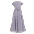 thumbnail image 6 of inhzoy Kids Flower Girls Dress Cap Sleeve Bridesmaid Princess Costumes Birthday Wedding Party Gowns Gray 4, 6 of 8
