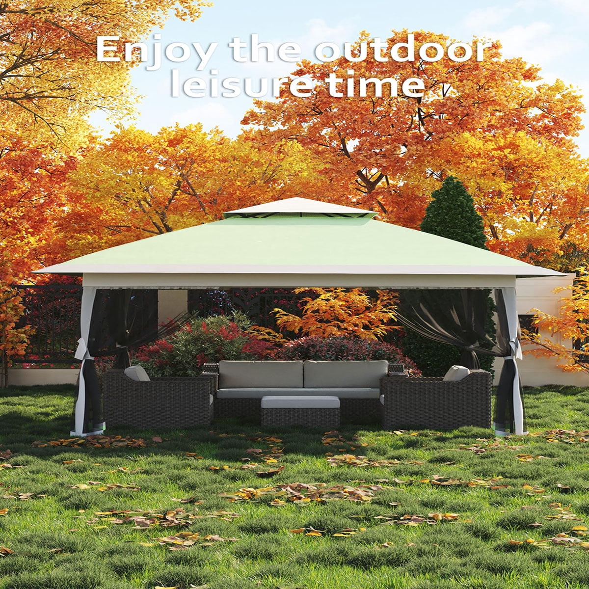 Soonbuy 13x13 Outdoor Gazebo,Canopy Tent with Mosquito Netting,Outdoor Gazebo for Backyard & Patio Furniture