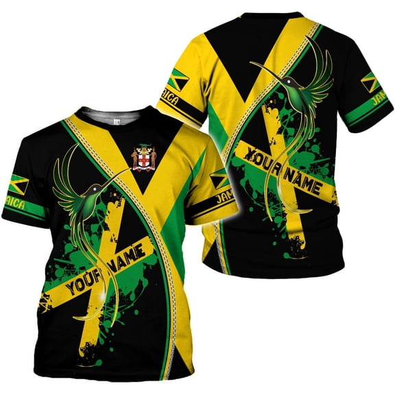 Custom Jamaica Shirts for Women and Mens - Personalized Jamaica Flag Shirt Gift for Jamaica Men (T-shirt, S)