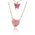 thumbnail image 2 of No Boundaries Rhinestone Butterfly and Heart Necklace Set, 3-Pack, Women's, 2 of 3