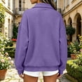 thumbnail image 5 of PRINxy Women's Soft Waffle Knit Long Sleeve Notch Lapel Full Zip Jacket Coat with Large Pockets for Fall Winter Casual Purple M, 5 of 6