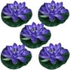 Just Artifacts 5pc Foam Lotus Floating Water Flower Candle-Free (Color: Violet)