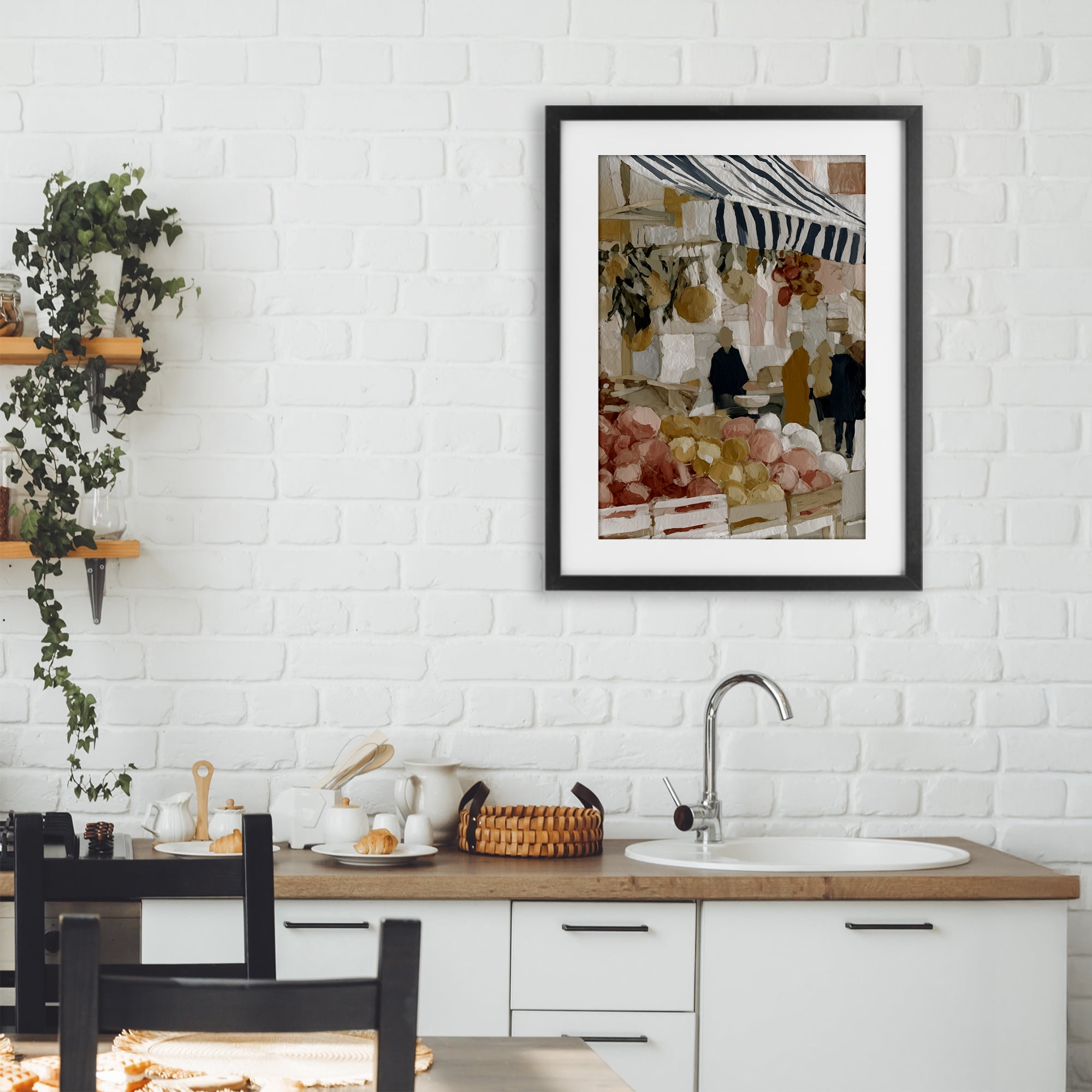 Stupell Industries Market Stall with Fresh Citrus Black Framed Print Under Glass, design by Chromatic Storm Studio