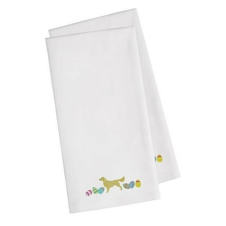 

Golden Retriever Easter White Embroidered Kitchen Towel - Set of 2