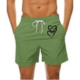 thumbnail image 2 of Mens Casual Pantalones Cortos en Forma de Corazón Impreso Cordón Bolsillo Playa, Poliéster Spandex para Primavera Verano Al Aire Libre Y Diario, 2 of 9