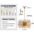 thumbnail image 2 of 29" Mid-Century Modern 12-Light Starburst Chandelier – Gold Sputnik Pendant Light Fixture for Living Room, Dining Room, or Foyer (Bulb Not Included), 2 of 9