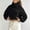 Black, variant on FRSASU Cropped Windbreaker Jacket for Women Stand Collar Button Up Short Coat with Side Pockets and Elastic Cuffs White