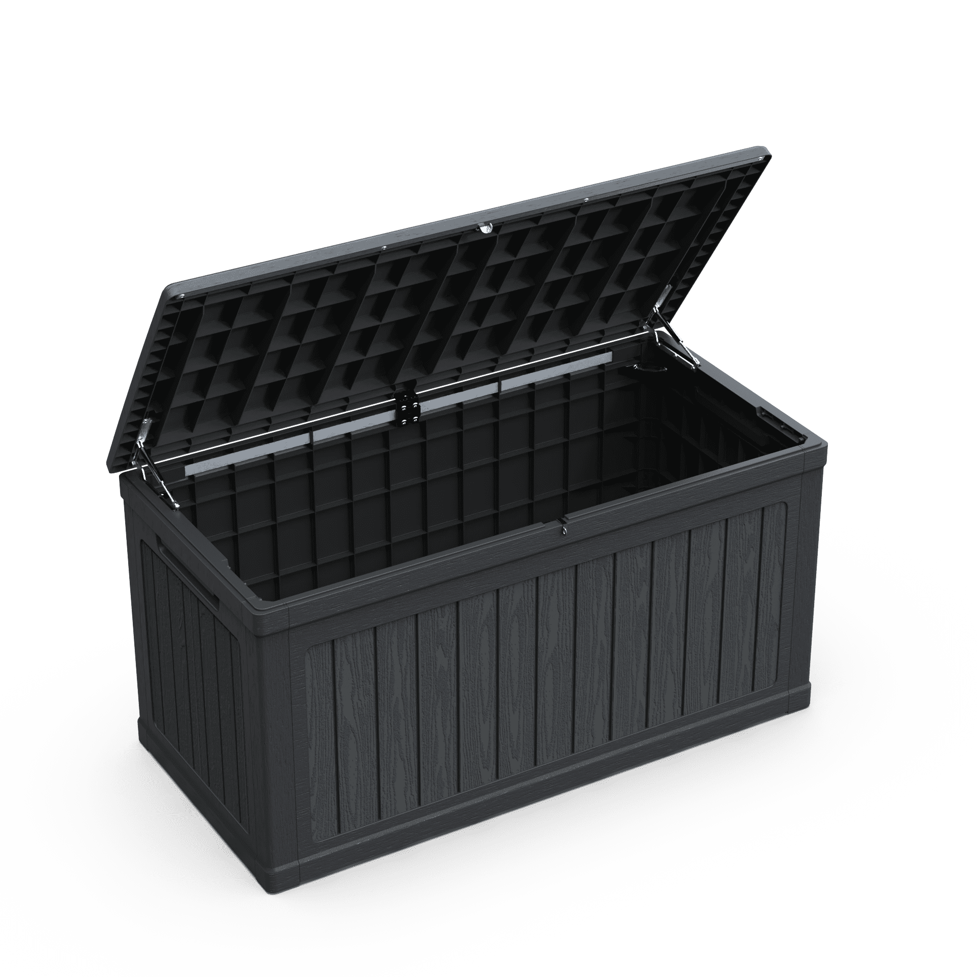 230 Gallon Large Outdoor Storage XXL Deck Box for Patio Furniture, Outdoor Cushions, Garden Tools and Sports/Pools Equipment, Waterproof Resin, Lockable, Black