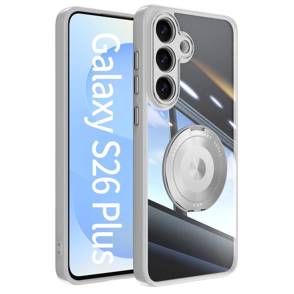 for Samsung Galaxy S26 Magnetic Clear Case Compatible with MagSafe, Drop Protection Ultra Slim Shockproof Anti-Scratch Phone Case with Camera Lens Protector Dust-Proof for Men Women - Gray