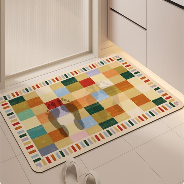EGNMCR Bathroom Rugs, Rugs for Living Room, Kitchen Rugs Absorbent Bathroom Bath Mat Shower Rug Quick Drying Bath Mats Kitchen Entrance Doormats Home Floormat Bathtub Carpet Bathroom Carpet