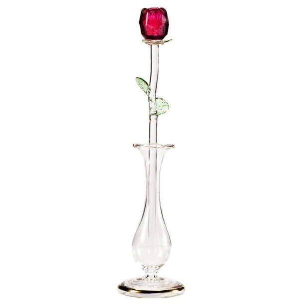 Glass Rose In Vase Walmart Com Walmart Com