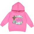 thumbnail image 2 of Inktastic Easter He Has Risen with Cross and Flowers Toddler Hoodie, 2 of 4