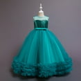 thumbnail image 5 of WOLLEDR Kids Baby Girls Lace Princess Dresses Toddler Solid Color Sleeveless Tutu Dress Girls Wedding Party Gown for 4-12 Years, 5 of 9