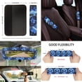 thumbnail image 3 of Yuyamidu Boho Sea Turtle Auto Seat Covers Full Set of 13 with Steering Wheel Cover Seatbelt Shoulder Pad Blue Hibiscus Trash Bin Rearview Mirror Cover Coasters Keychain Car Interior Set, 3 of 5