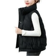 thumbnail image 2 of Women's Puffer Vest Lightweight Sleeveless Jacket Stand Collar Zip Up Quilted Coats Warm Winter Outdoor Casual Travel Hiking, 2 of 6