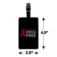 thumbnail image 5 of Red Ribbon Drug Free Pledge Rectangle Leather Luggage Card Suitcase Carry-On ID Tag, 5 of 7