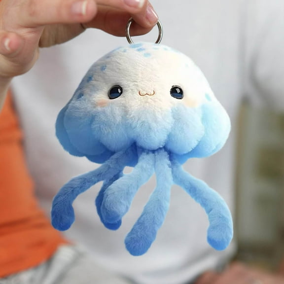 Gallickan Jellyfish Plush Toy, Cute Plush Keychains for Girls, Stuffed Animal Hanging Ornament, Soft Plushie for Bag Charm, Room Decor, Birthday Christmas Gift Idea, Multicolor