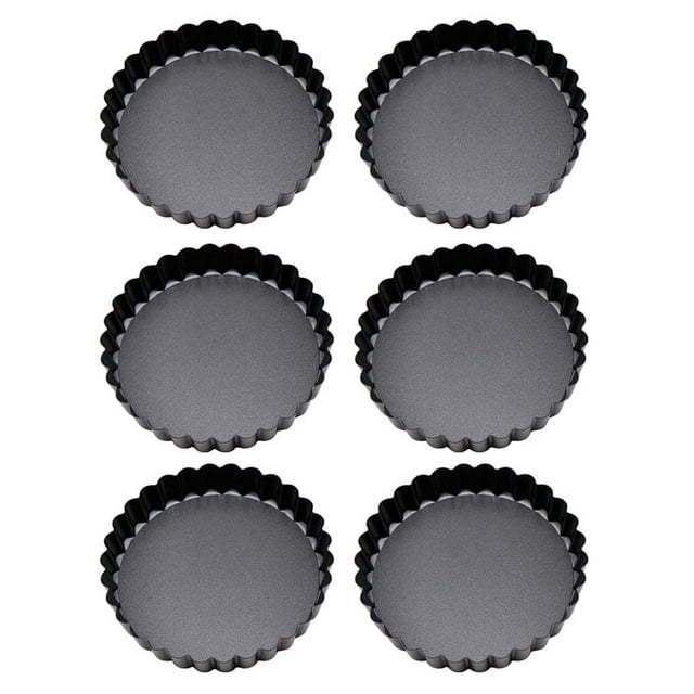 Baking Dish Pan,6PCS Removable Bottom Tart Quiche Pan Tart Pan Finest Materials