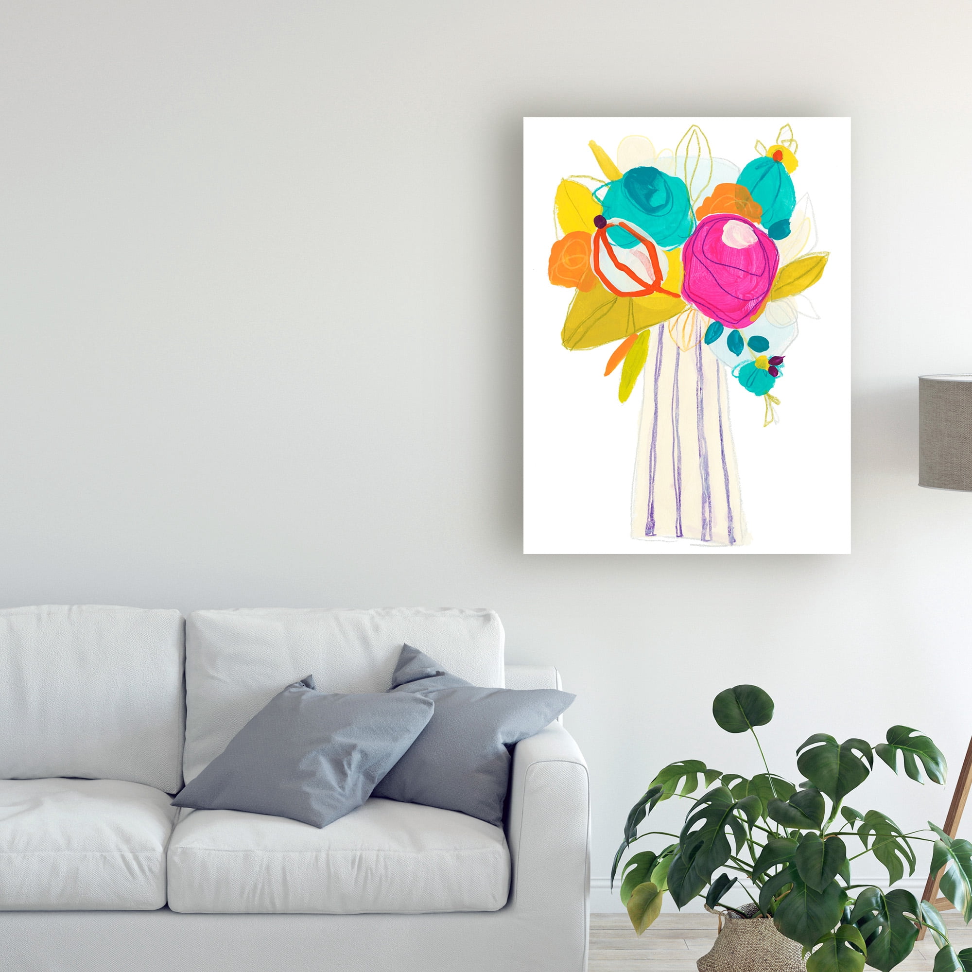 Trademark Fine Art 'Floral Fiesta Abstract' Canvas Art by June Erica Vess