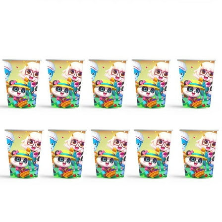 Babybus Baby Bus Birthday Party Supplies Cups Tableware Disposable Paper Mouthwash Drinking Cups