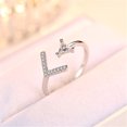 thumbnail image 2 of Dsscvnef Silver RoseGold GoldPlated Open Ring Charm Brass Base Ajustable Rings, 2 of 4