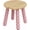 Natural and Pink, variant on Sturdy 11 Inch Solid Wood Step Stool, Non-Slip Small Foot Stool for Adults and Kids, for Bathroom Bedroom Kitchen and Plant Stand in Walnut Brown