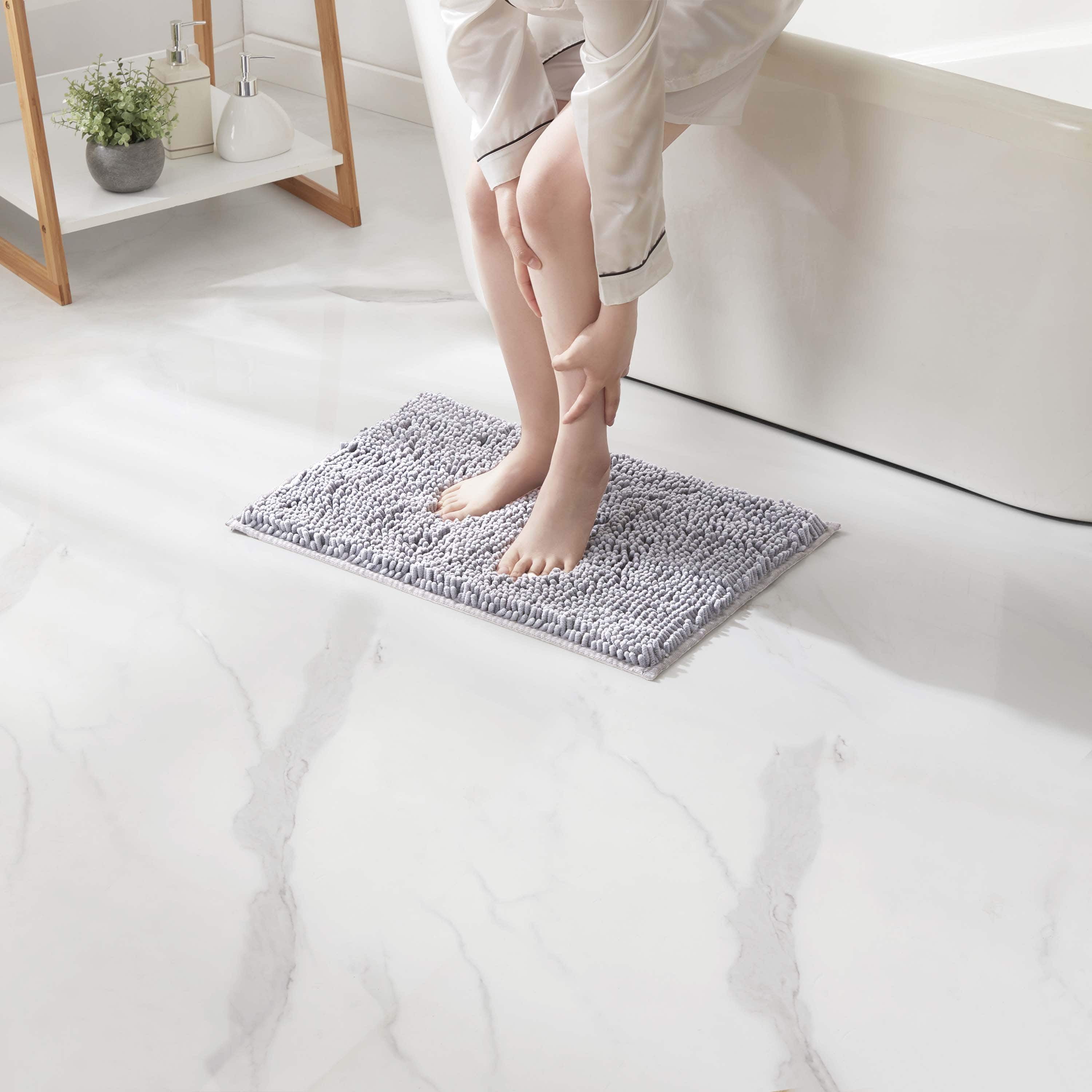 LammaLoe Bath Rug, Chenille Bathroom Rug, Absorbant Bath Mat For Bathroom Decor, Shower Mat 17x24 & 20x32 Pack