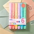 thumbnail image 4 of 6-Pack Pastel Highlighters, Cute Highlighters, No Bleed Highlighters Pens, Colored Highlighters, Mild No-Glare Chisel Tip Markers with Large Capacity for Note-Taking & Journaling, 4 of 7