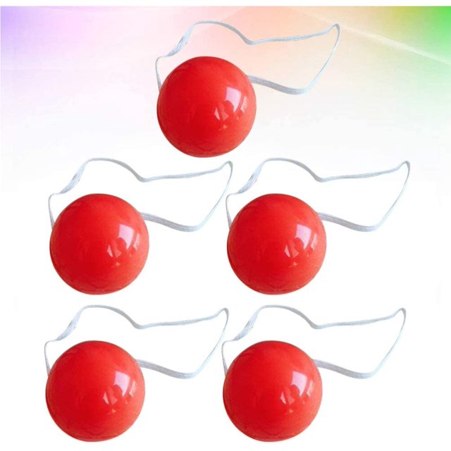 Nariz de payaso de circo rojo, 5 uds., nariz de Reno de plástico iluminada, disfraz de fiesta de Navidad, accesorios de disfraces, decoración de disfraz Zhivalor WRLF-314