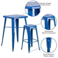 thumbnail image 3 of Bowery Hill Ensemble de Table de Bar en Métal 3 Pcs, Bleu, 3 of 9