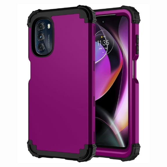 Motorola Moto G-5G 2022 Case, Dual Layer Heavy Duty Tough Rugged Shockproof Drop Protection Corner Protection Hybrid Protective Phone Case Cover Moto G 5G | 2022, Purple