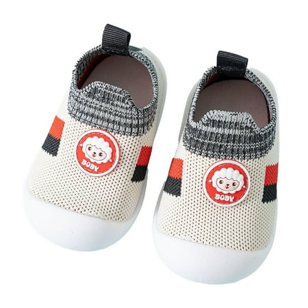 Futezty Baby Shoes Trainers Toddler Boys Girls Soft Sole Non Slip Cotton Canvas Mesh Breathable Lightweight Material Slip-on Sneakers Outdoor(Grey 3.5 )