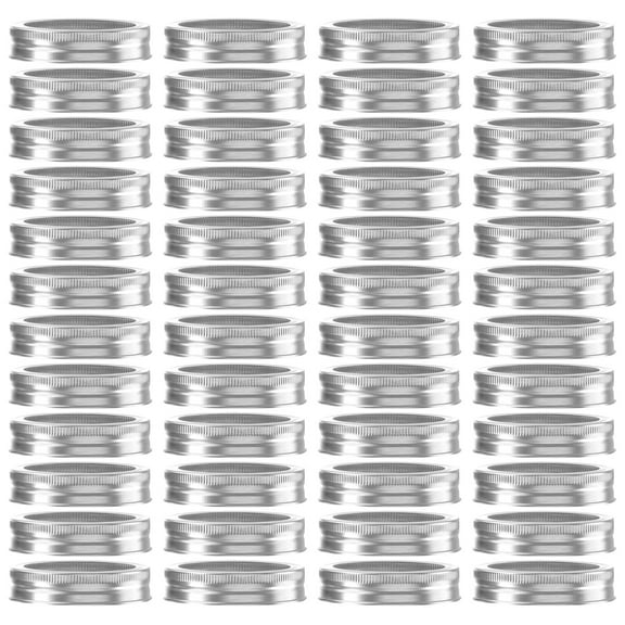 48pcs Mason Jar Replacement Rings,70mm Regular Mouth Rustproof Canning Lid Tinplate Metal Bands,Fit for Kerr & Ball Jar,Silver