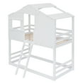 thumbnail image 5 of Harper & Bright Designs Twin Over Twin House Bunk Bed with Ladder, Twin Wood Bed Frame with Roof Design for Teens, Boys and Girls, White, 5 of 14