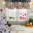 thumbnail image 5 of Black Christmas Curtain Valances for Windows, Kitchen Valance Window Treatments Panel 2 Pack, Xmas Winter Snowflakes Red Truck Dogs Rod Pocket Short Curtains for Bathroom Bedroom 42 x 12 Inch, 5 of 8