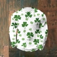 thumbnail image 1 of Ceisia Men's St. Patrick's Day Mixed-Size Shamrock Waffle Knit Top | Long Sleeve Crew Neck Casual Tee Gifts, 1 of 3