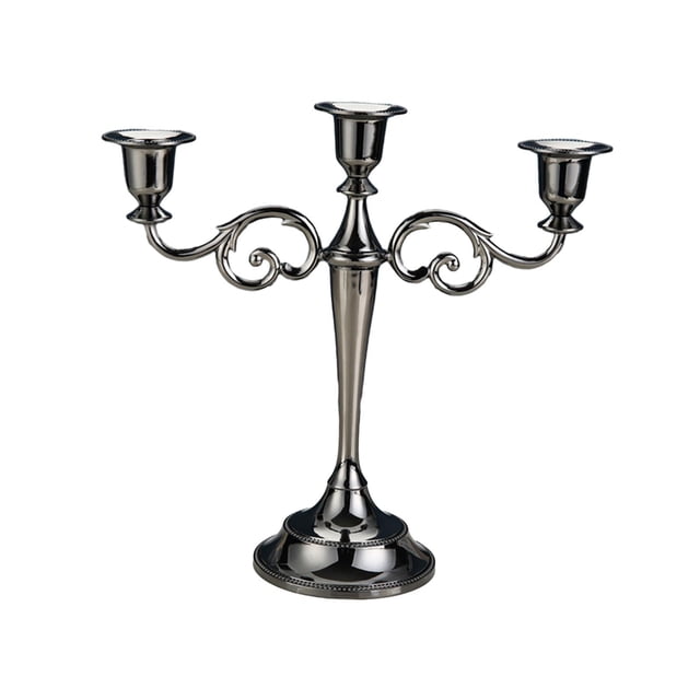 Candelabro Macarena Decorativo de Metal 3 Brazos Negro